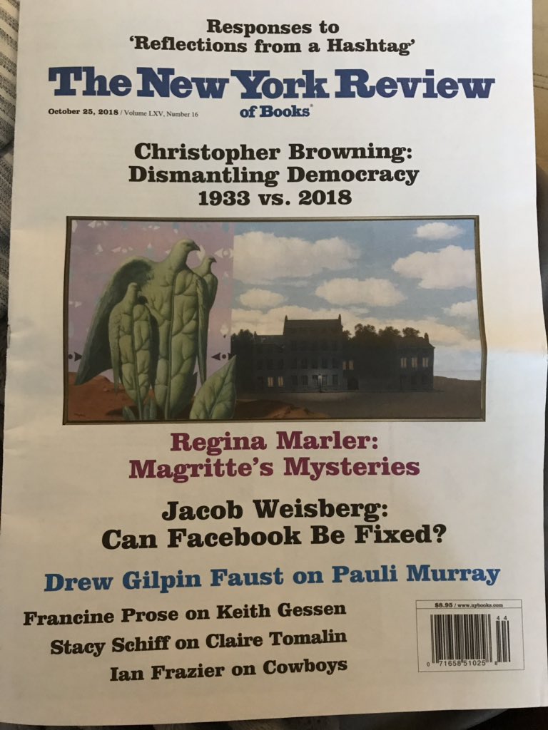 ComingForwardca's tweet photo. FedEx came.  My copy of Oct 25 NYR.  Was hard to see but happy I wrote my “essay”. https://t.co/2sskxT4Dwz