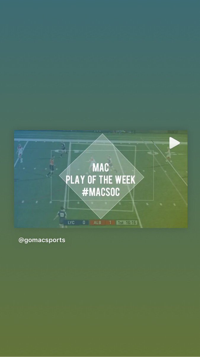 AlbrightLions's tweet photo. Great Voting Lions fans! Your votes earned Kennedy Lutz’s goal from Saturday the @gomacsports play of the week! #RoarWithUs https://t.co/4e7c4GgF0R