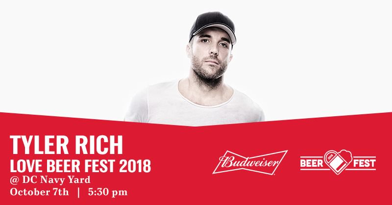 TylerRichMusic's tweet photo. DC! Can't wait to come play for you this weekend at #LoveBeerFest2018!! I'm at 5:30 on 10/7. More info ->> https://t.co/N1L0lHdB4M https://t.co/eVGlKdfiDy