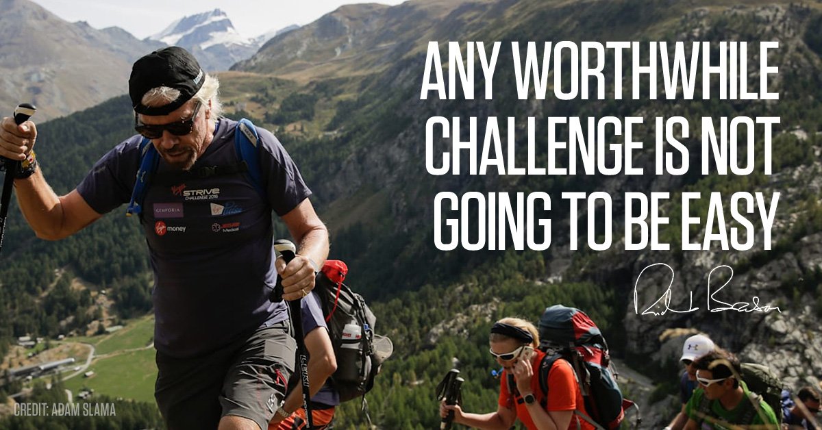 richardbranson's tweet photo. If you want to feel like you’ve achieved something – go and try to do something you think you can’t do https://t.co/bGYZNPEgFH https://t.co/zIxlPdTLuS