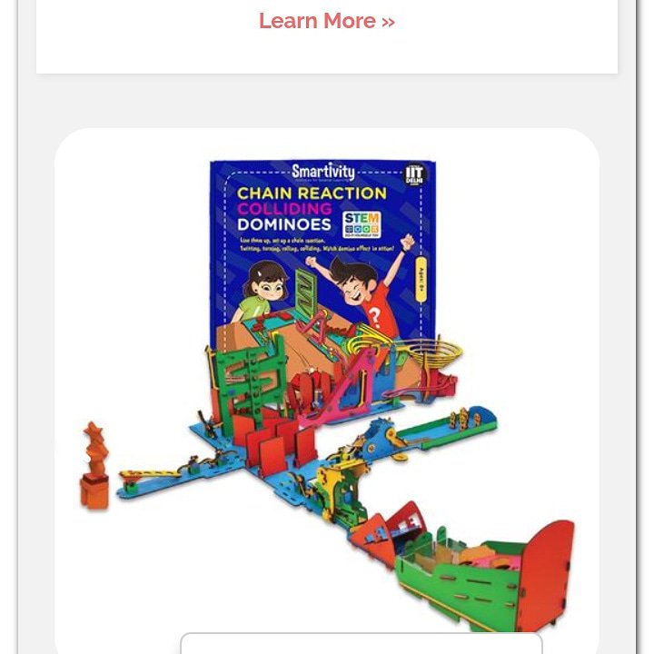 BhavikaRajaswan's tweet photo. @ConfusedParents @smartivitylabs #GandhiJayanti #GiftHappiness #GoodEducation  #participate  #GiftLearning  #ConfusedParent #Smartivity 
I would like to  give this amazing gift to my son.
"Chain Reaction Colliding Dominoes @pinkyk1980 @gsrana4580 @Ramprasad43 @PritiNivoriya @JayshreeMalhot2 https://t.co/H36bTH2mSa