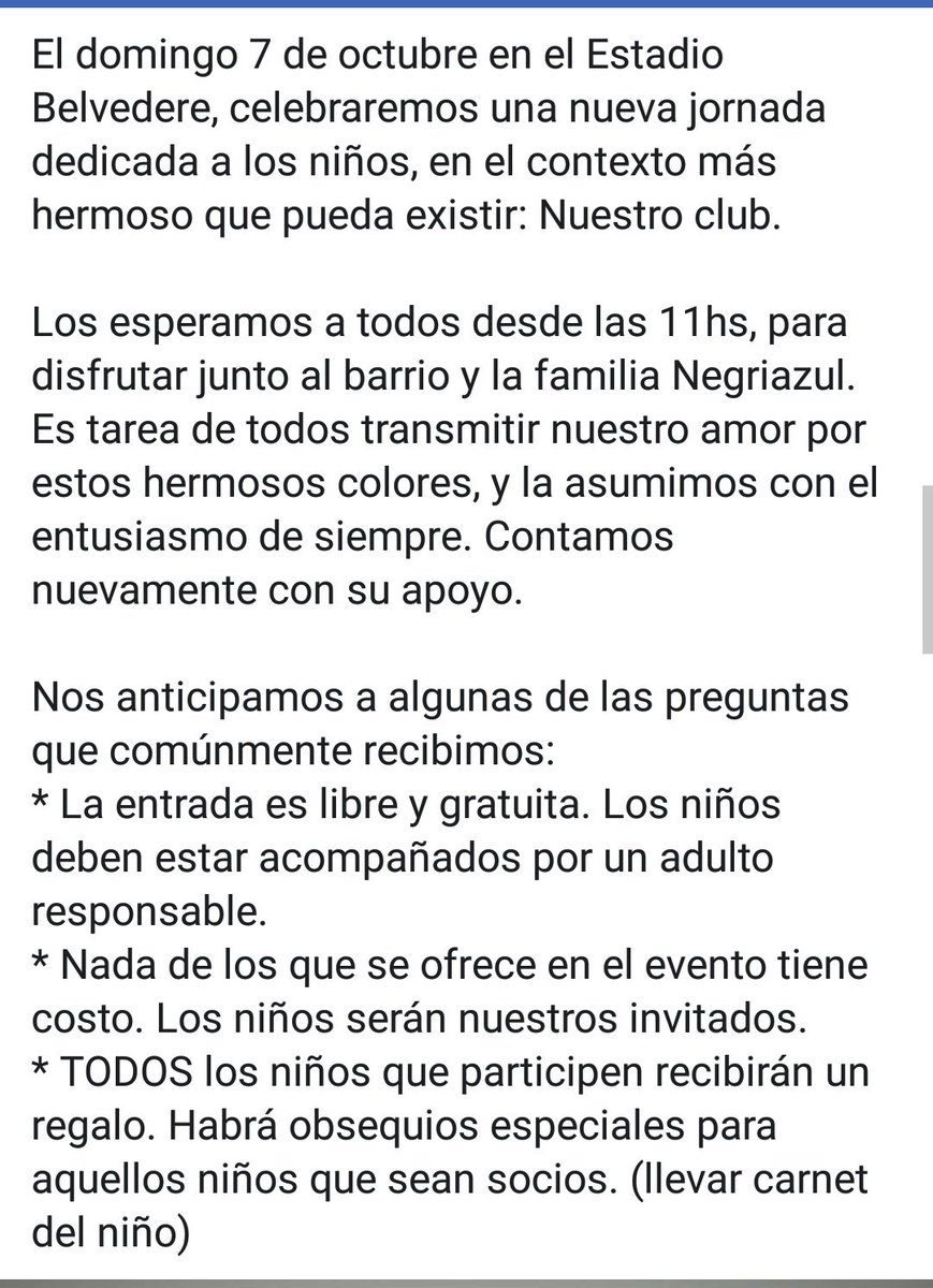 AgrupacionLfc's tweet photo. ¡Quinta edición del Día del Niño Negriazul! https://t.co/A6dtl1lwAM