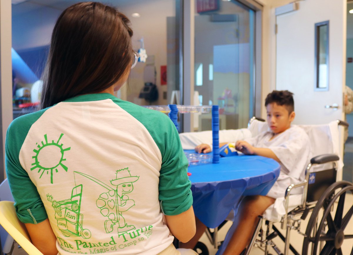 PaintedTurtleCA's tweet photo. It's #TuesdayTurtleTrivia! We're celebrating the birthday of our Outpost program, which has brought the magic of Camp to thousands of campers in the hospital. Put on your thinking caps, turtles: How old does Outpost turn this month? 🎂 https://t.co/3ZS1pi3sG2