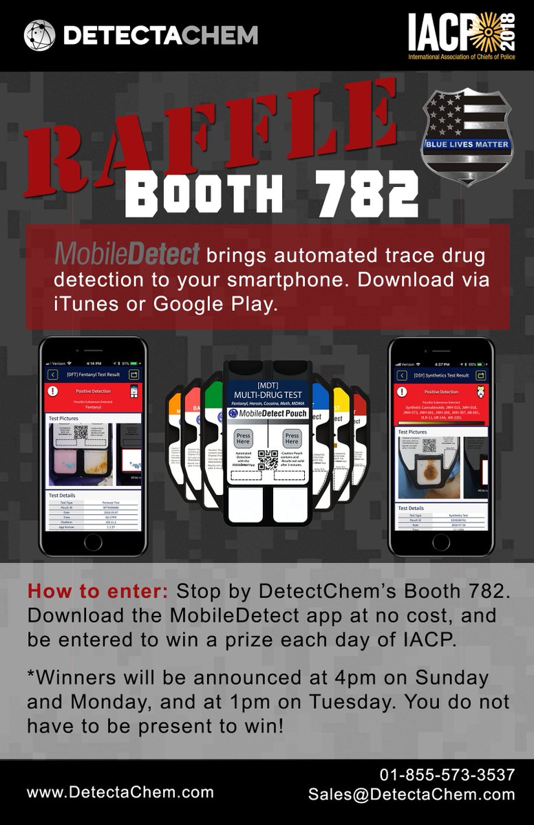 DetectaChem's tweet image. Are you attending #IACP2018? Enter our daily raffle by downloading the #MobileDetect App at booth 782!