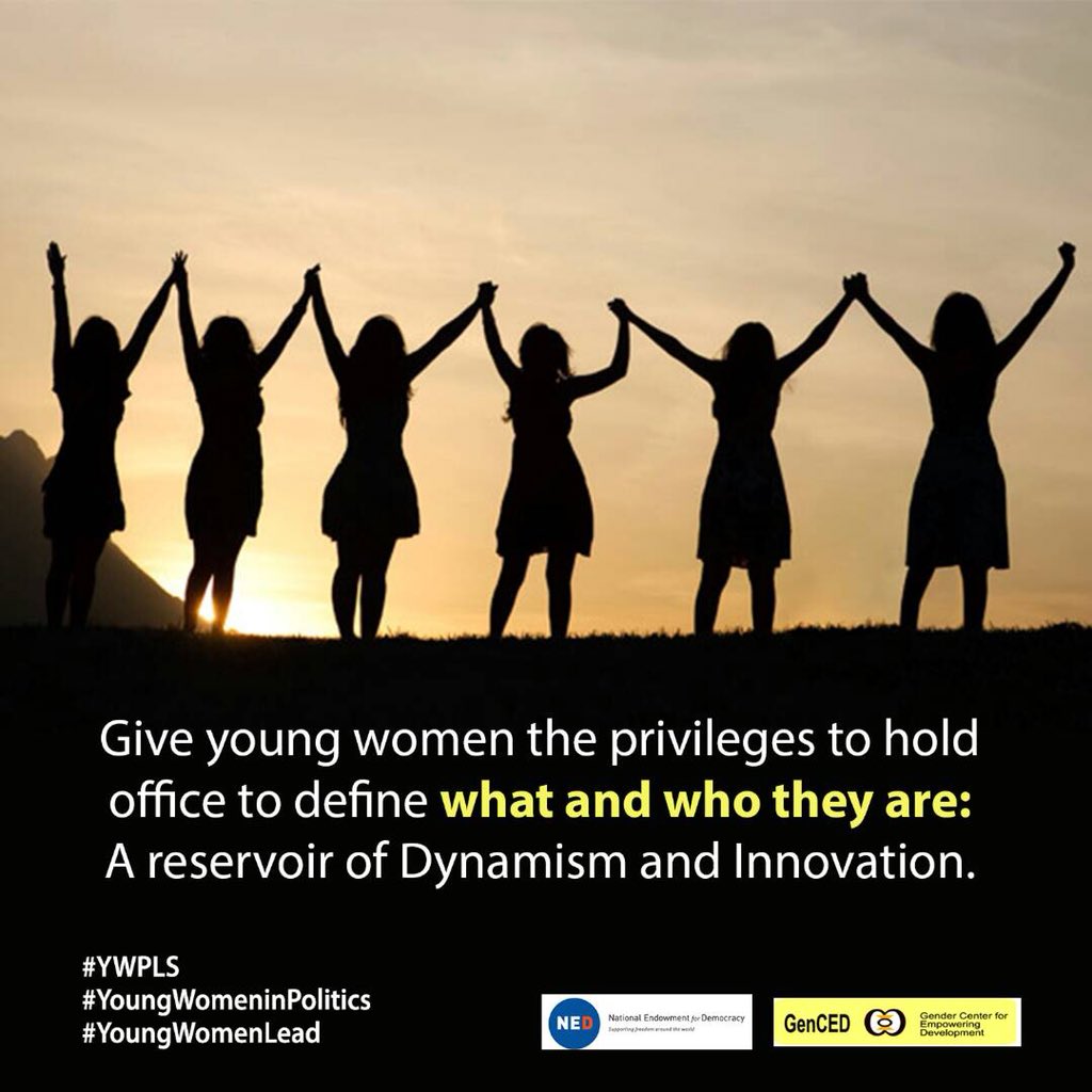 #Youngwomeninpolitics #YWPLS <a href="/AfriDemocracy/">African Democracy Forum</a> @IsisWICCE <a href="/LaddersNG/">ladders</a> <a href="/AdajeObiaboSund/">Adaje Obi'abo Sunday 🇳🇬#SoarSuperEagles🦅</a> <a href="/UN_Women/">UN Women</a> <a href="/zeechampion2019/">zainab Sulaiman umar</a> <a href="/IliyasuAmina/">Amina Iliyasu</a> @AU_WGDD @ChikasNalong <a href="/HarirratMabeYak/">Harirrat Mabe Yakubu</a> <a href="/RabiaDjibo/">Rabia Djibo Magagi</a> <a href="/NDIWomen/">NDI Gender & Women</a> <a href="/mashanubian/">Aisha Dabo™ 🇸🇳 🇬🇲</a> <a href="/equalitynow_ug/">EQUALITY UGANDA</a> <a href="/CDDWestAfrica/">CDD West Africa</a> <a href="/UNDPGhana/">UNDP Ghana</a> <a href="/UNWomenWatch/">UN Women Watch</a> <a href="/NEDemocracy/">NEDemocracy</a> <a href="/mwas_2/">Sam.</a>