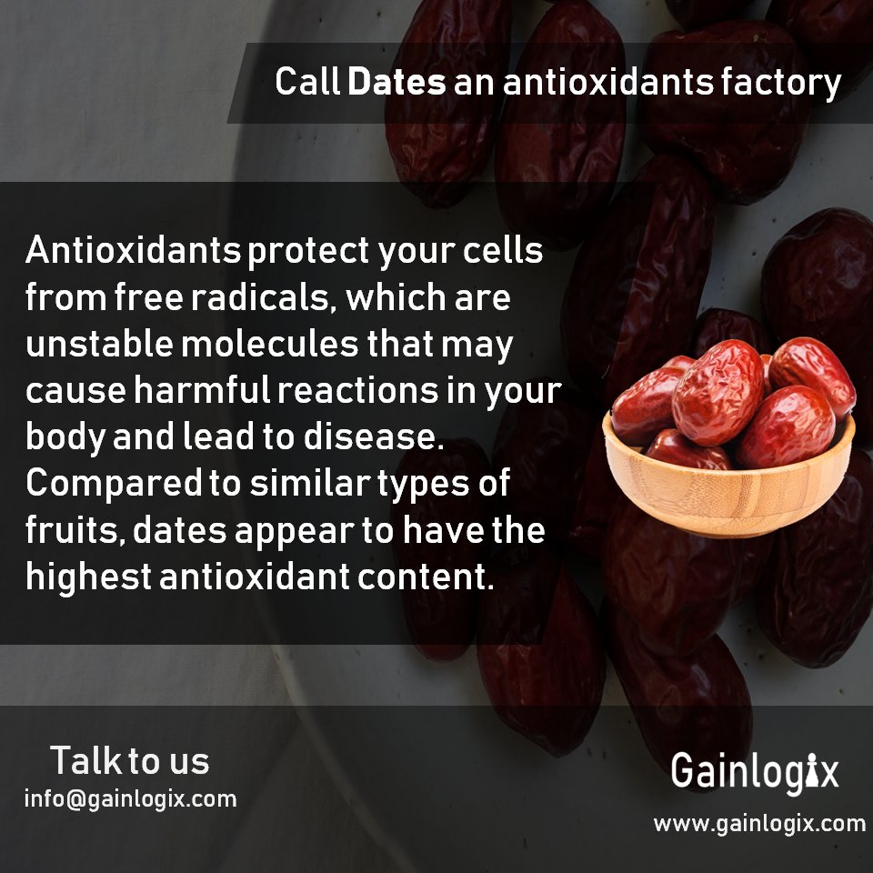 gainlogix's tweet photo. Dates provide various antioxidants that have a number of health benefits to offer, including a reduced risk of several diseases. #Digital_Restaurant #Online_Reservation #Online_Food_Ordering #WEB_Services #Digital_Marketing #Custom_App_Development #Web_Integration #Gainlogix https://t.co/wsrCeSOWNw