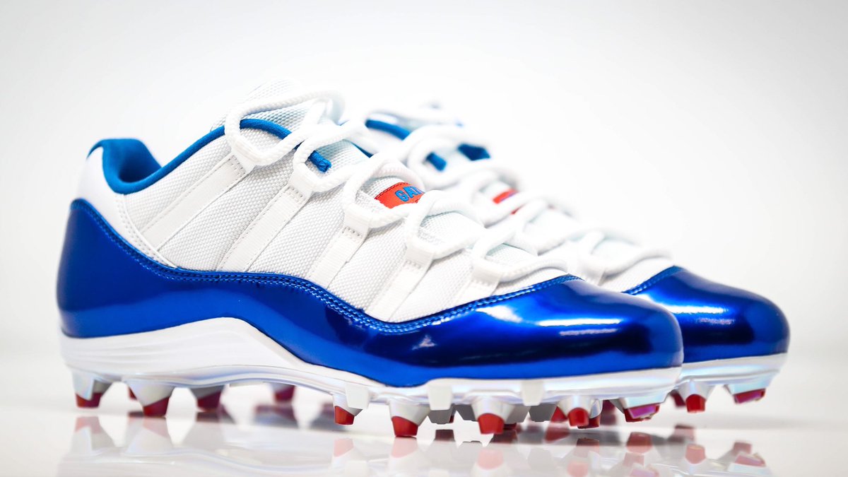 jordan 11 cleats blue