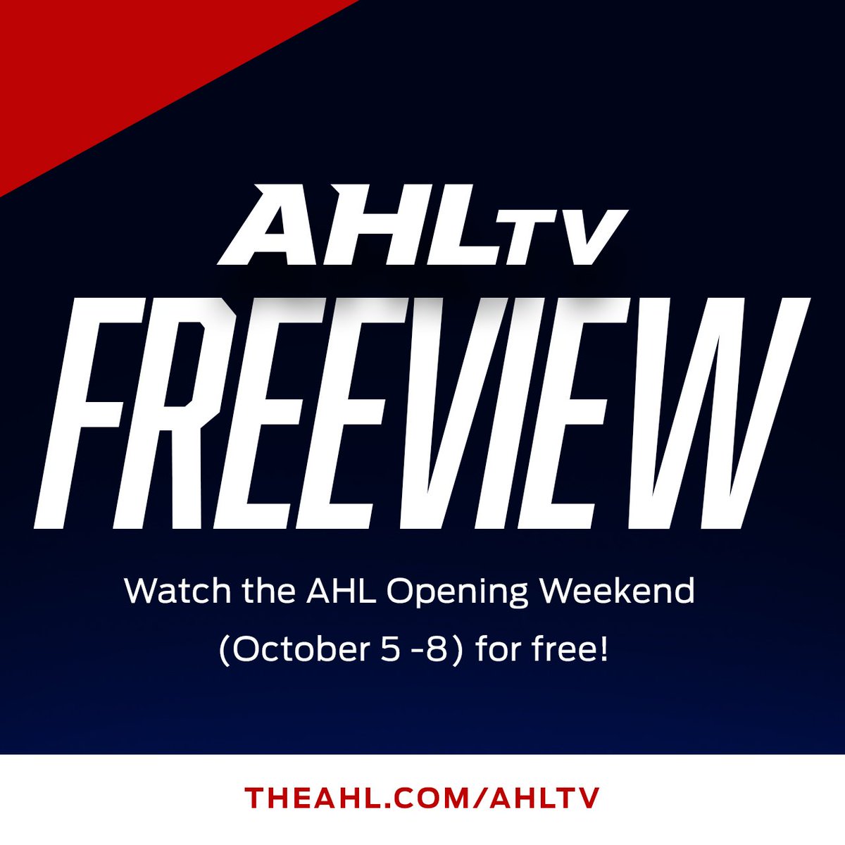ICYMI: <a href="/TheAHL/">American Hockey League</a> will be streaming Opening Weekend for FREE on #AHLTV!

theahl.com/ahltv
#EaglesCountry