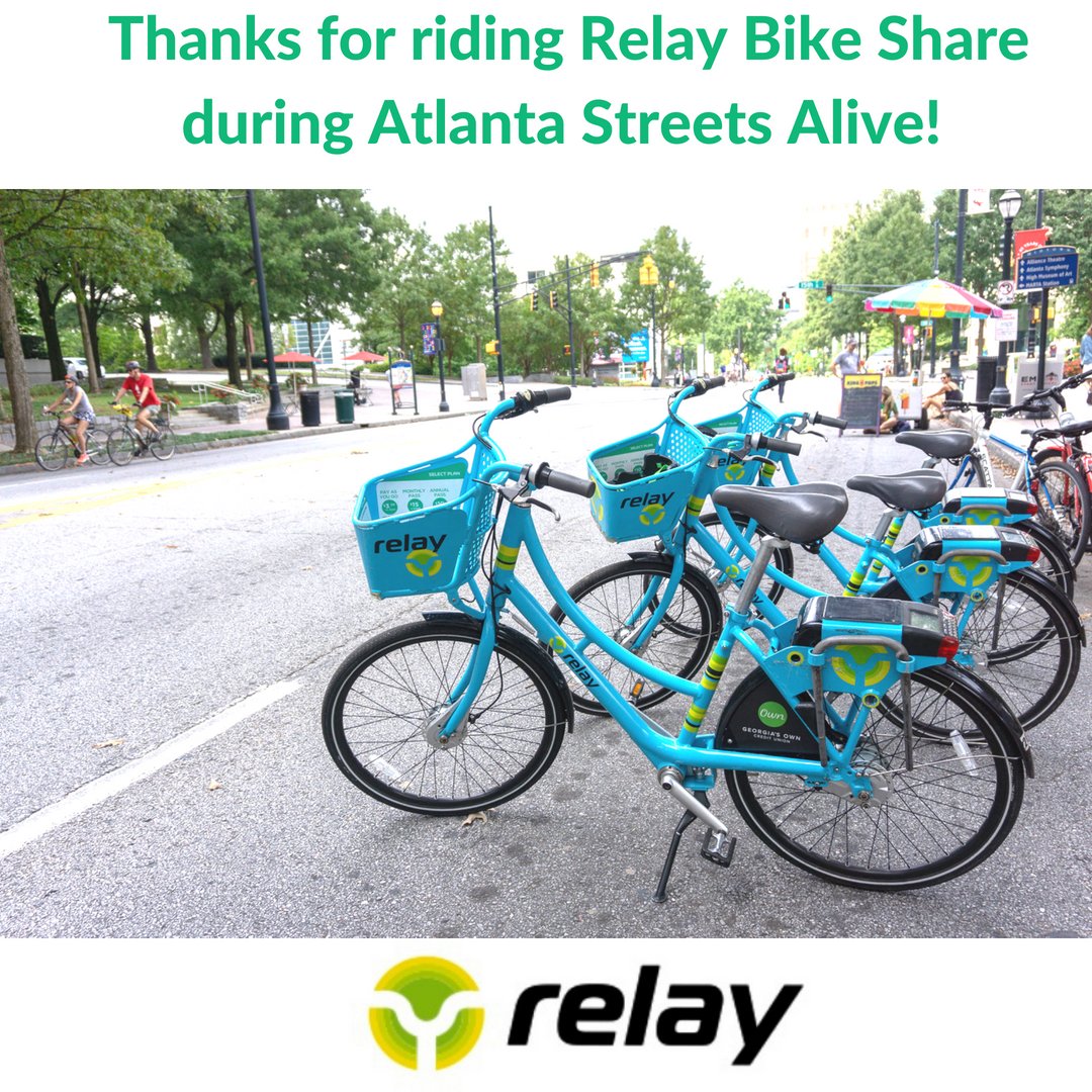 RelayBikeShare's tweet photo. Don't you wish Atlanta Streets Alive was a monthly event?
We had a great time engaging with the community. #RelayATL #ATLStreetsAlive https://t.co/rMIrmv3blm