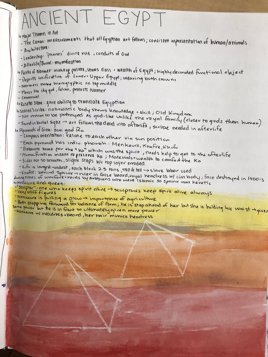 minardAH's tweet photo. Journaling Sample of the Week- a student new to art and art history. Beautiful example of a learner embracing the process in AP Art History #aparthistory #apah #journaling #arthistory #burkeschool #edchat #progressived @BurkeSchoolDC https://t.co/e37VwpwW4A