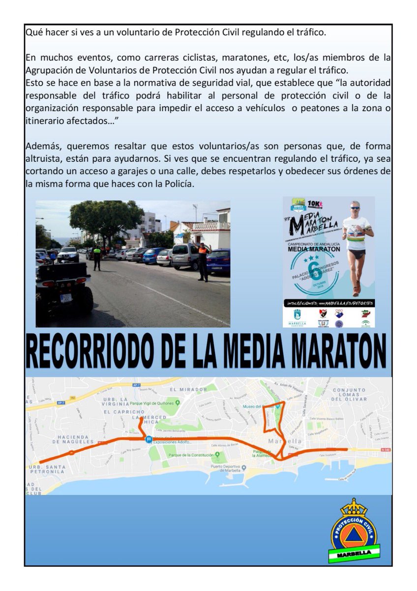 alvpcmarbella's tweet photo. Media Maratón de Marbella 2018. Tendrá lugar el próximo día 6 de Octubre. 
🚨Recuerda🚨
👉 Atiende a nuestras indicaciones, estamos para ayudarte y para velar por tu seguridad y por la de los participantes. 

https://t.co/1WysmnbgF0 https://t.co/pmuhETXR9G