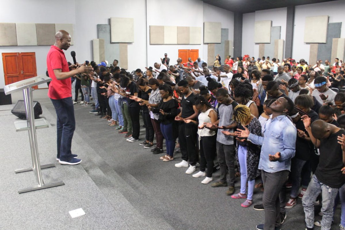 YoungAtHRM's tweet photo. Young people were charged today with how to invest in their future and were prayed for ahead of their exams #IncorruptibleYouthRevival Day 3 scenes. Big up to Incorruptible @OupaKev @CarolMoabelo #20ATeam tomorrow we continue, 11H30am Shop for free clothing & later 18H30 service. https://t.co/KNdrUfOHil