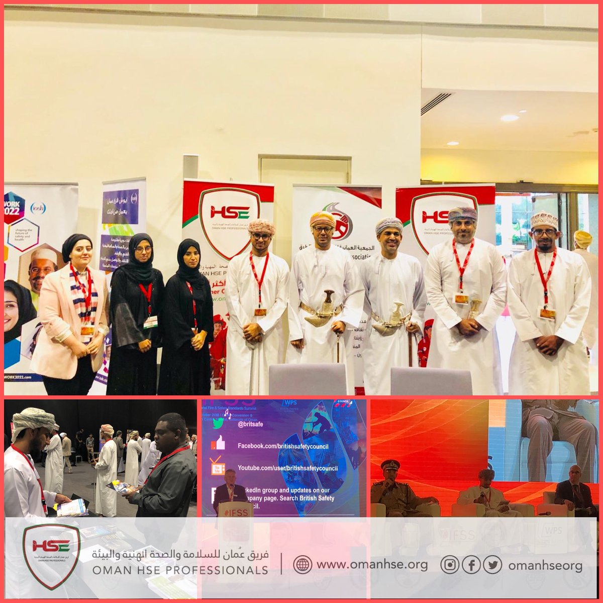 omanhseorg's tweet photo. Oman HSE Professionals &amp; @OmanRoadSafety1 ORSA participated as supporters for the International Fire Safety Summit #IFSSS held in OCEC today under the patronage of H.E. Dr. Rasheed Al Safi Khamis Al Huraibi, Chairman of Tender Board.
#Together_Oman_Is_Safer https://t.co/2a4eDaqWPO