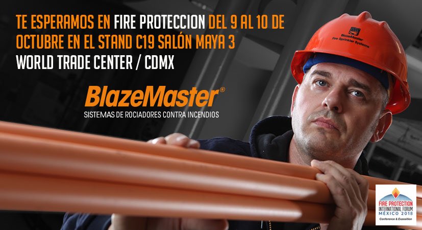 blazemaster_mx's tweet photo. Ya viene la #ExpoFireProtection 2018, el evento especializado de la industria de protección contra incendio. La entrada no tiene costo, regístrate ya en https://t.co/4LAnhmDXlx @AMRACIMEX Los sistemas de #sprinklers de #CPVC https://t.co/mVHy84InH1 estarán presentes https://t.co/3a7B6xDsAQ
