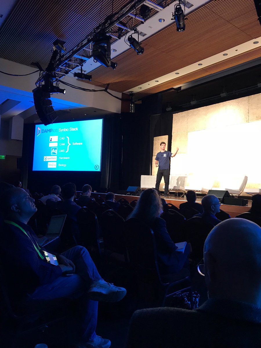 MaryPavan's tweet photo. Congrats @OpenTrons_ by the meaningful presentation! It’s such an honor for the DAMP Lab to partnership with @willcanine and @SexyLikeMeiosis and be part of such inspiring story! #SynBioBeta2018 #synbio #SBB2018 #syntheticbiology #Automation #hardware ##sciencedemocratization https://t.co/mfeqWK0gLo