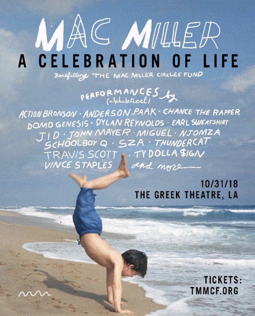 revolttv's tweet image. .@trvisXX, @SZA, @JIDsv, @SchoolboyQ, @AndersonPaak, @Chancetherapper &amp;amp; more are coming together &amp;amp; performing later this month in Los Angeles to celebrate the life of the late #MacMiller. Proceeds will be going to The Mac Miller Circles Fund. 🙏🏿 #RIP | 📸: @brickstowell