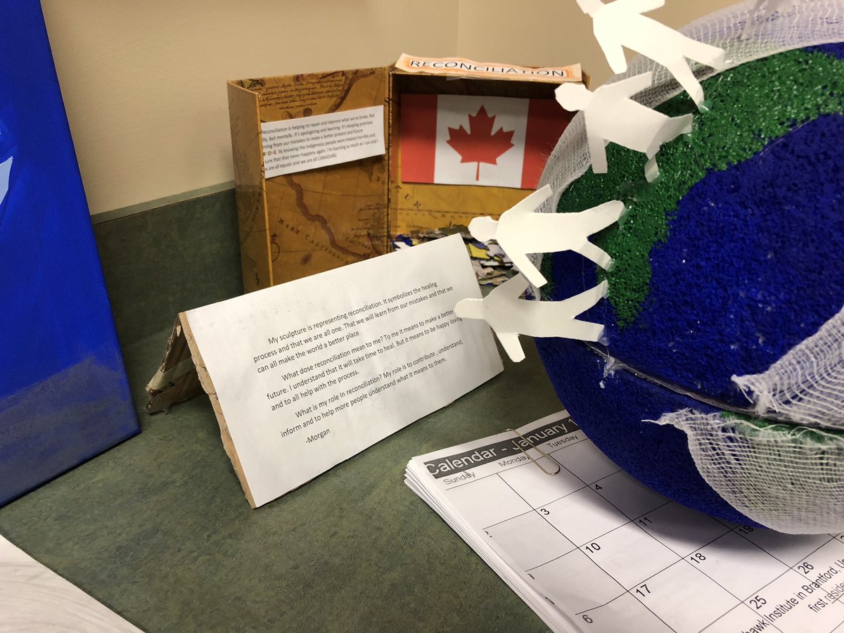 StoonPubSchools's tweet photo. Students completed artwork as part of the project, which is on display for trustees and being explained by the student artists. #spslearn https://t.co/cLVUVdIkHy