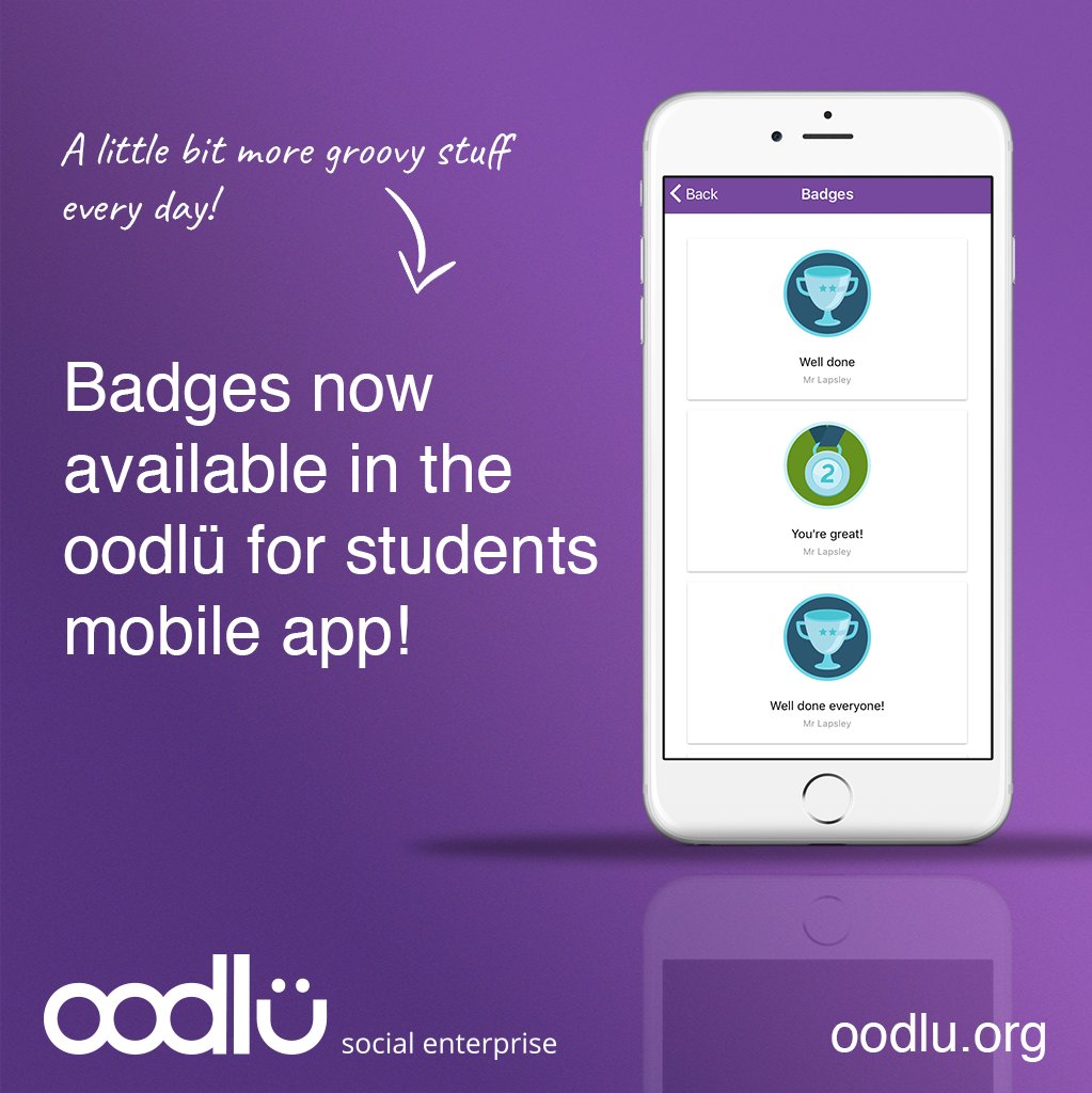 oodlu_tweets's tweet image. Badges now available in oodlü for students mobile app #socialenterprise #ios #Android #impact #edChat #edTech oodlu.org/home