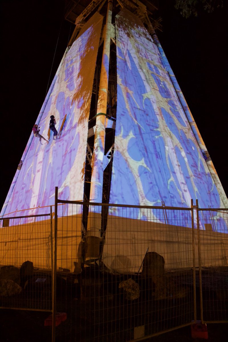 drgregpritchard's tweet photo. Another night, another step forward. 2 screens, 4 aerialists, 2 projectors. #poppetbendigo #rcc2018 https://t.co/4bVl9bsJHC