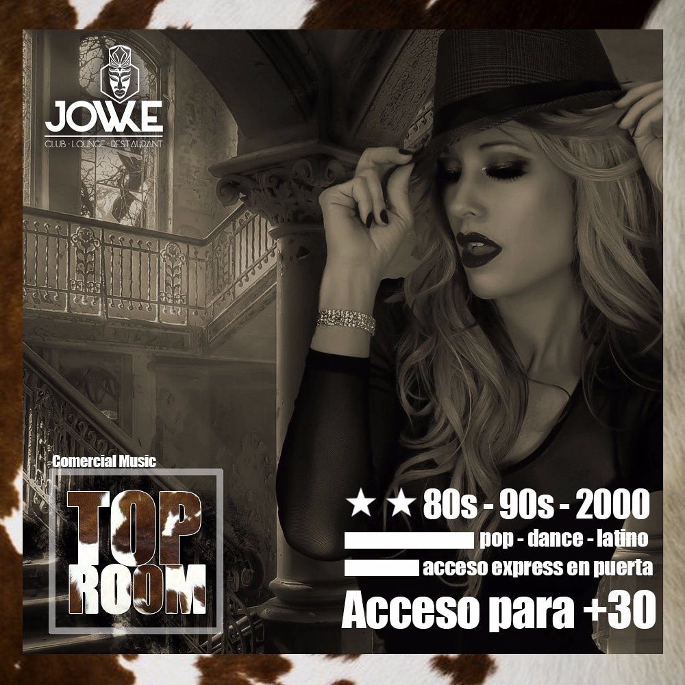 JowkeClub's tweet photo. Estábamos esperando una sala así.... TOP ROOM
La mejor sala para disfrutar de los hits de siempre 80's, 90's, 2000, Pop, Dance, Latino.
¡El mejor ambiente para mayores de 30!
¡La sala más 🔝🔝🔝 de Madrid!
#TopRoom #musicon #Alcorcon #Jowkerestaurante #jowke https://t.co/rG0mkNwuNR