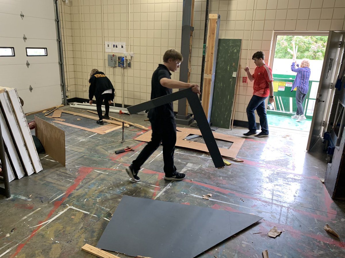 VHSPAC's tweet photo. Paint and demo day in the shop. Sometimes we destroy things before the production is even up and running. https://t.co/qL3LmqZqjv