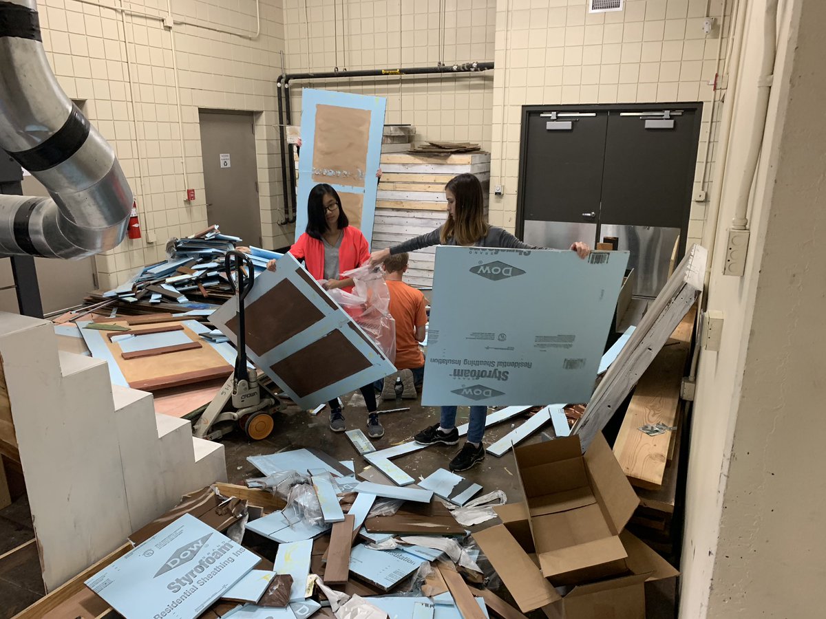 VHSPAC's tweet photo. Paint and demo day in the shop. Sometimes we destroy things before the production is even up and running. https://t.co/qL3LmqZqjv