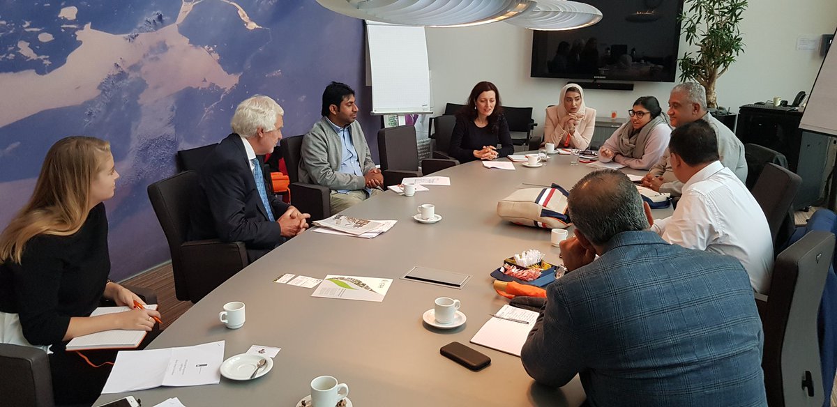 DutchVisitors's tweet photo. Thank you Mr. Sybe Schaap (@nwpnederland), @deltares, @YESDelft (with 9 (!) startups giving presentations) and colleagues from  @RVO_Int_Ond for a fantastic first day of the Water, Energy &amp; Food Nexus programme for a delegation from the Gulf region! 

@Dutchvisitors @Dutchgulf https://t.co/QDviihhBL3