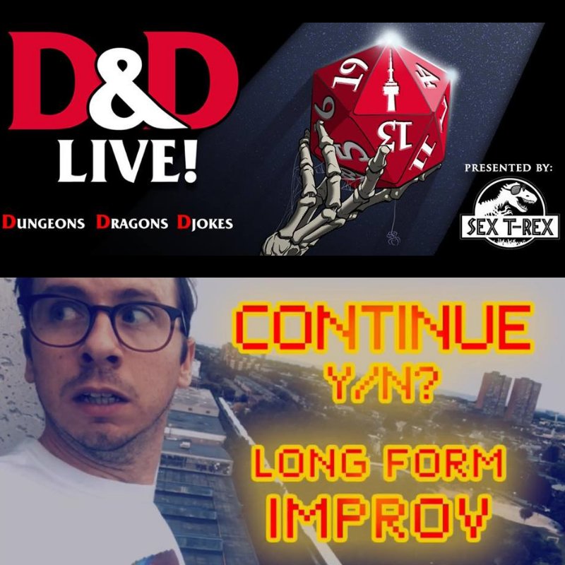 sextrex's tweet photo. WEDNESDAY Oct 3 @BadDogTheatre // make it a nerd nite double bill with D&D LIVE at 8pm, followed by #boardgames in the lobby https://t.co/ta74qzloDZ
// OR // @DanBeirne's new #improv show CONTINUE Y/N at 9.30pm! https://t.co/jimHHL8PkA
#dnd #dungeonsanddragons #geekTO @gktrpls https://t.co/vYHoyzOgfG