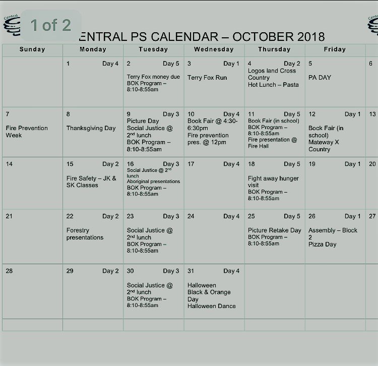 Check out what's happening at Central in October!
