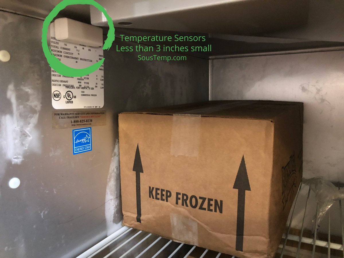 soustemp's tweet photo. Sous Temp temperatures sensors are so small, you won't even notice them in your units! #SousTemp #IoT #LoRa #LoRaWAN https://t.co/UfiHdyM29N