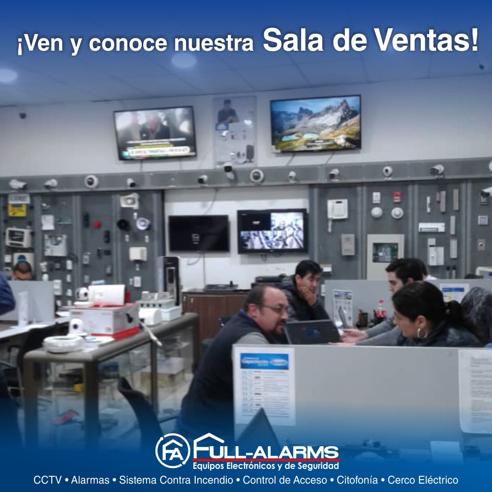 FullAlarms's tweet photo. En nuestra Sala de Ventas no solo encontraras un Showroom, sino también un equipo de profesionales dispuestos a asesorarte en todo momento para encontrar el producto que necesitas. https://t.co/JQvc1azbJZ