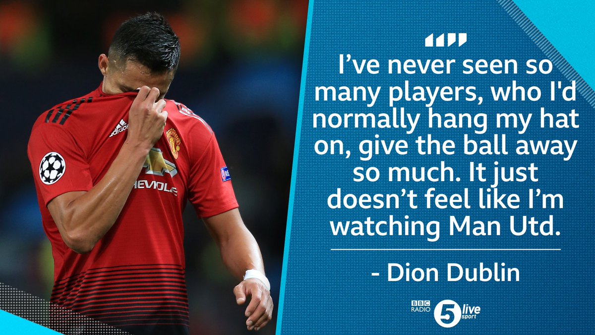 5liveSport's tweet photo. Pogba & Matic = lacklustre
Fellaini = messy
@DionDublinsDube was not impressed with what he saw at Old Trafford tonight.
#MUFC 0-0 #VAL
📲 https://t.co/rRHbE6qHkV #MNUVAL #UCL https://t.co/WQPxPAo5PK