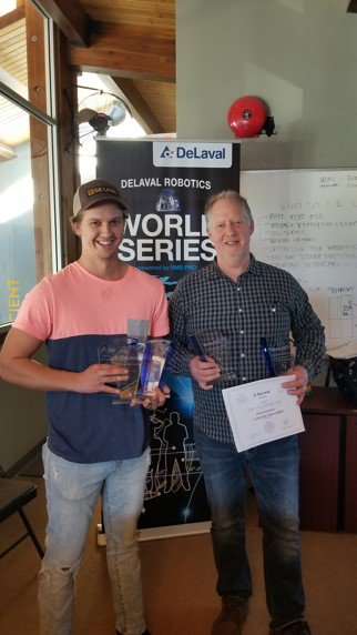 DeLavalCanada's tweet photo. Westar Holsteins milks 60 cows, averaging between 44 and 46 kilograms on 1 VMS Supra+ robot - soon to be expanded to 2!
The keys to success that led them to Madison as a top #VMSPRO producer? Close communication both internally and with the feed rep and vet. https://t.co/gdKw2Dfmrn