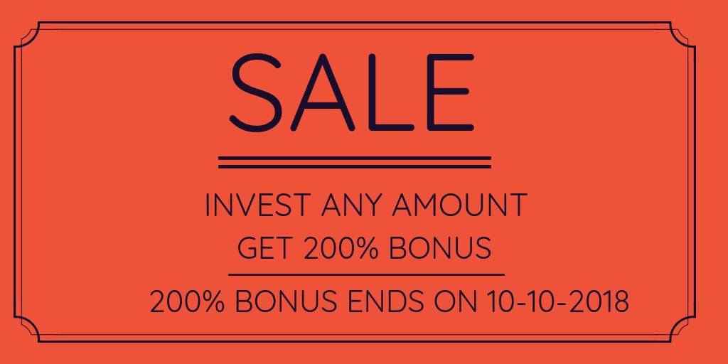 Big Billion Days Offer For CRYPT Community 
Invest Any Amount of ETH And Get 200% BONUS 
#200% Bonus Ends On 10/10/2018
#Flash #Sale #CRYPT #Exchange #BigBouns