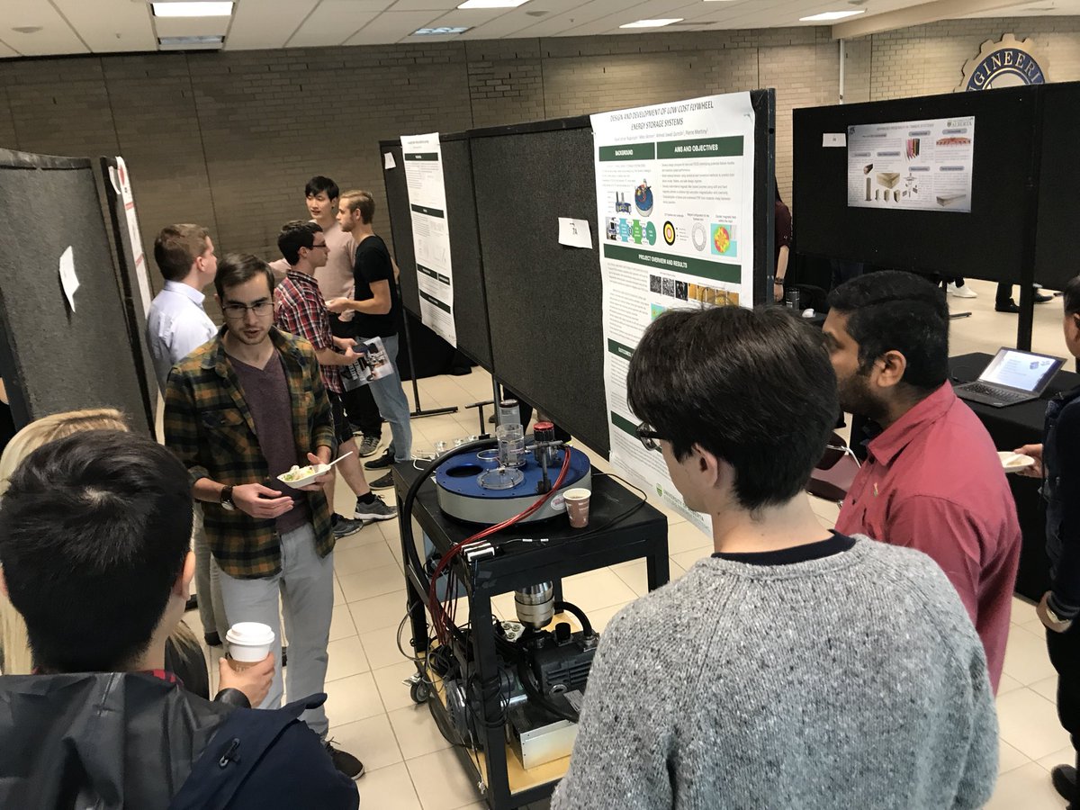 UAlberta_Eng's tweet photo. Flywheel energy storage display at #CGEC #UAlberta engineering graduate studies info sesh. ETLC until 6 pm https://t.co/qJOP07K1gA