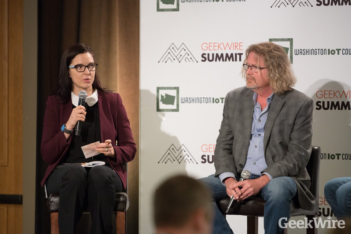 geekwire's tweet photo. Great lunch chat with Kevin Miller of @Azure IoT, @PwC's Rik Reppe, and moderated by PwC partner CJ Bangah. Thanks to @PwCUS for sponsoring!  #GWSummit #GWSponsor https://t.co/QUpeLMXnuY