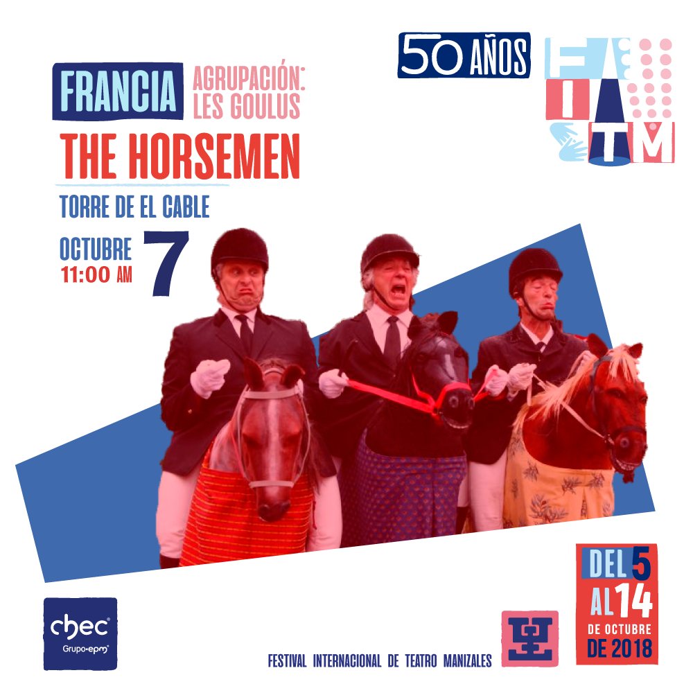 CHECGrupoEPM's tweet photo. CHEC te trae las mejores obras para que disfrutes del Festival @TeatroManizales en el mejor escenario de la ciudad. 🎭
Domingo 7 de octubre en la #TorreDelCable 11 am - Obra The Horsemen de la compañía Les Goulus de Francia 🇫🇷
Te esperamos en nuestro Stage totalmente gratis 🍿 https://t.co/wSzzxmcrtr