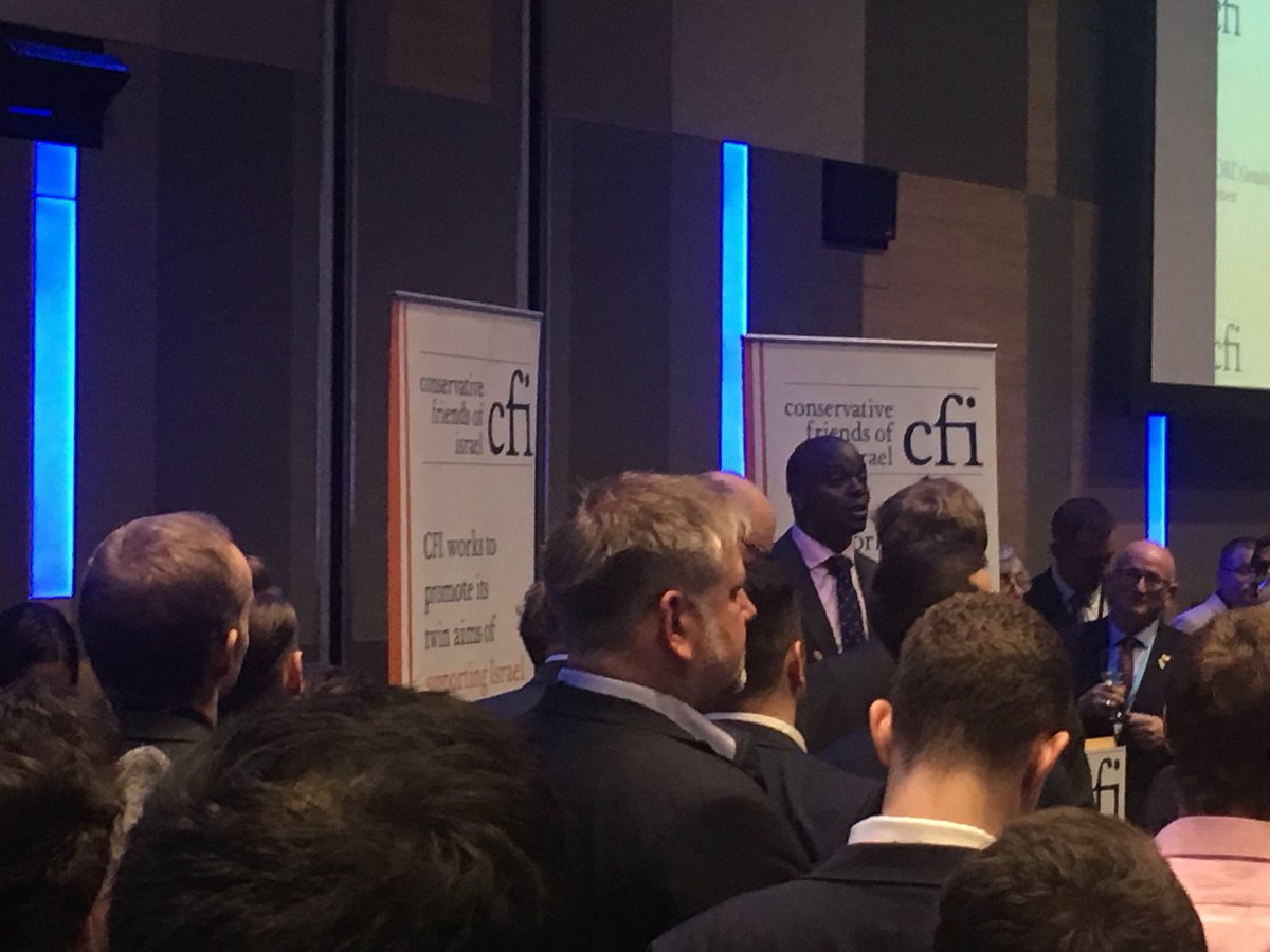 rsangsterkelly's tweet photo. Last reception of #CPC18 : Conservative Friends of Israel @JBrokenshire 
@sajidjavid @ShaunBaileyUK https://t.co/jIARqvy3ea