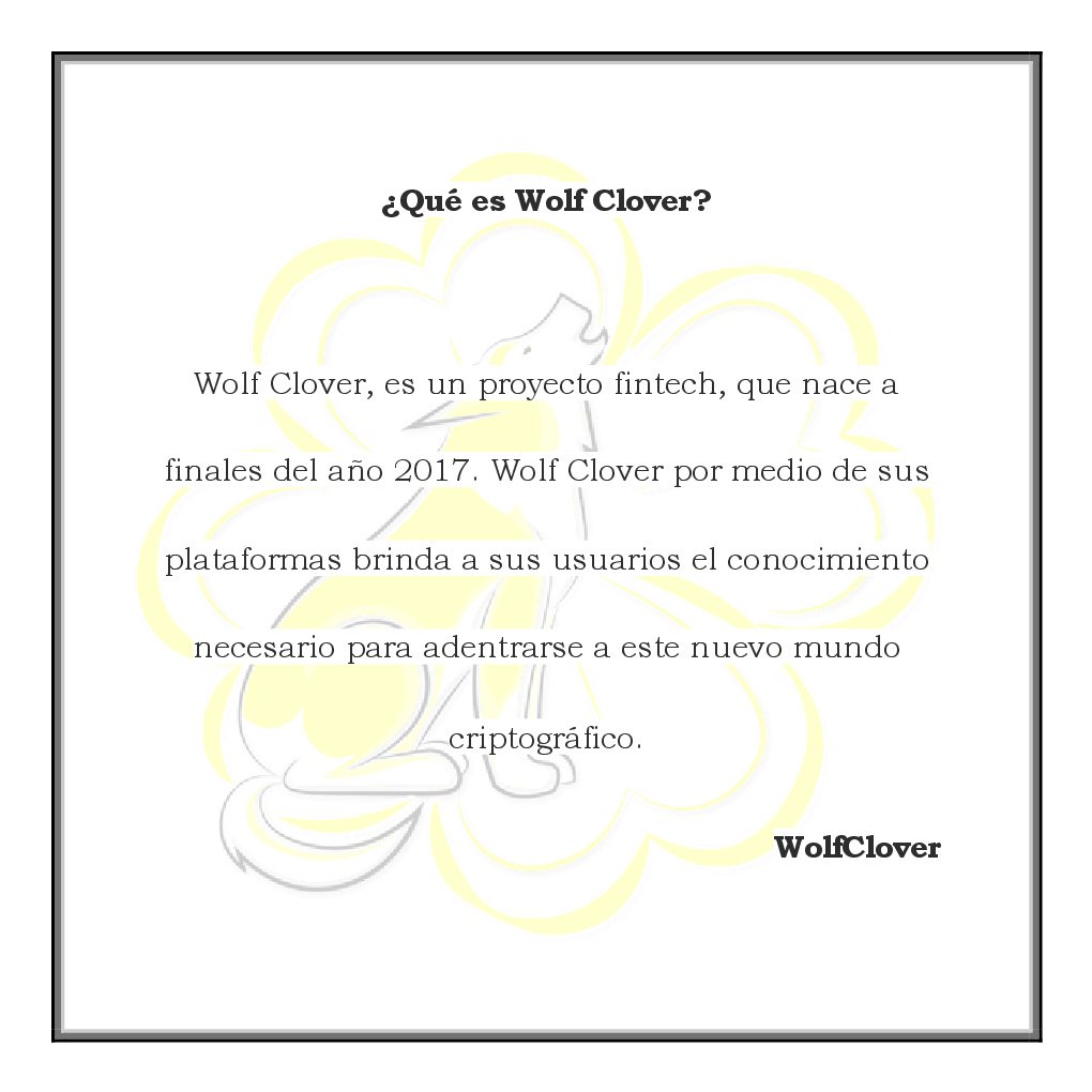 WolfClovercoin's tweet photo. #WolfClover #Fundamentos https://t.co/G0rrCJQ5ef