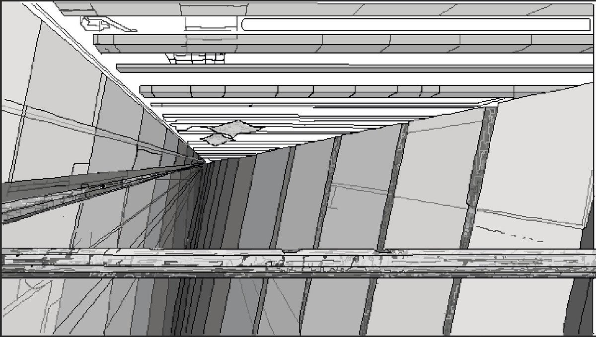 karan3102's tweet photo. @antonkudin Was trying to translate some elements of Nihei's art (Blame) into pixel art ( non organic, sterile decay), so far like the bridge, lets see if the style can translate to environment, and how it looks with color. https://t.co/US6udphT7w