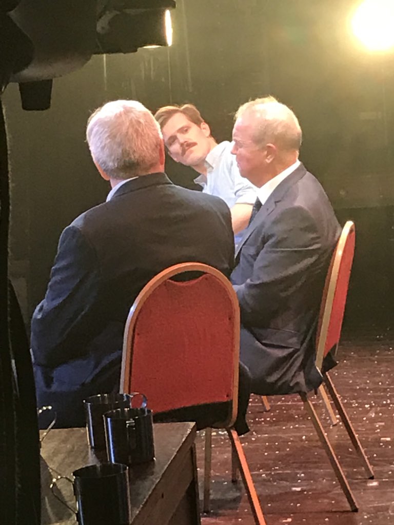 ‘Have we got Q’s for you!!’             The exceptional Ian &amp; Nick this evening on stage during the Q&amp;A and not forgetting Lt Pearson who shows us his perfect example of a photo BOMB!