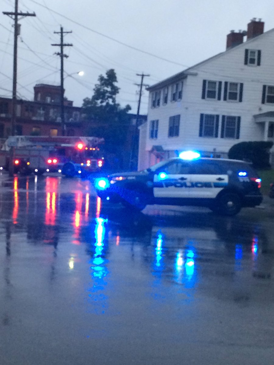 AlisonData's tweet photo. What on earth is happening to our town?! Intersection of Shawsheen Street and Red Spring Rd are completely blocked off. #Andover https://t.co/TlIKF1pKp3