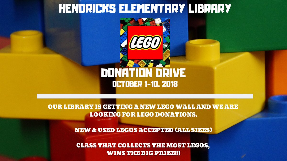 The HENDRICKS library now has a LEGO wall! We are so excited to start using it. Remember, LEGO donations are still being accepted. Special thanks to Mrs. T’s dad for hard work and manual labor. #makerspace #legowall