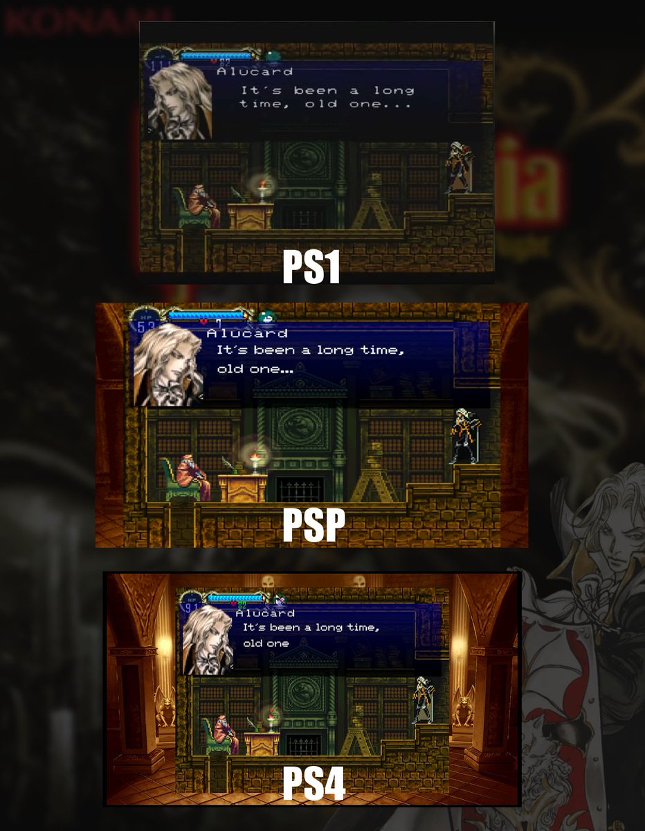 herrDoktorat on Twitter: @0kuyasunijimura The thing that just can't be true based on that screenshot comparison If it was the PS1 SotN emulated, it'd display an entirely different