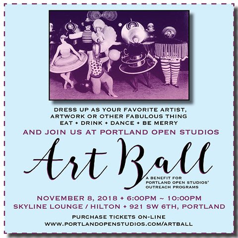 PDXOpenStudios's tweet photo. We are throwing at #art #ball on November 8 to celebrate our 20th birthday.  Dress up in something art related, and #dance with us at the #Hilton.  Tickets available on our website. https://t.co/cIVMztqJgU