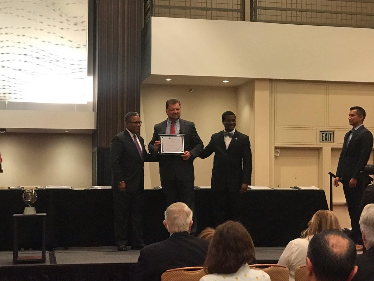 MesaEconDev's tweet photo. Bill Jabjiniak, @CITYOFMESA Econ. Dev. Director, accepting the @IEDCtweets Silver Award for Partnerships with Educational Institutions earlier today at #IEDCAtlanta! Thanks to @BenU1887 for being such a great partner. https://t.co/EMlEnNCFOl