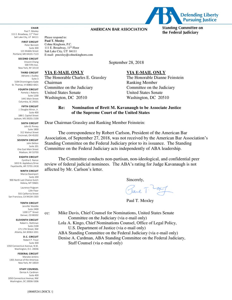 reason4weeks's tweet image. The media is so manipulative. The #ABA did not endorse or pull their support for Kavanaugh. Sickening. 
@KekNewsNetwork
 @RealCandaceO @DonaldJTrumpJr