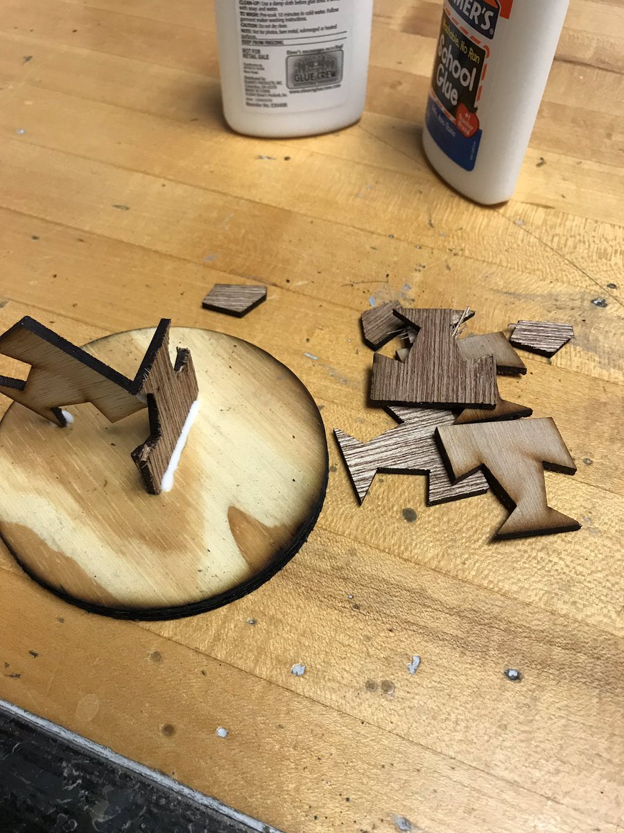 RuzickaART's tweet photo. First days in the creation station. Designing parts for a sculpture. #lasercutter #creationstation #npspanthers #studenthelpingstudents https://t.co/79bwGrqoPG