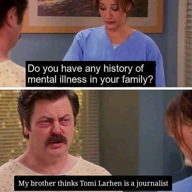 coffiijunkii's tweet photo. I think this is the first (and now second) time @TomiLahren and journalist have ever been used in sentence. https://t.co/yKOuT0X96H
