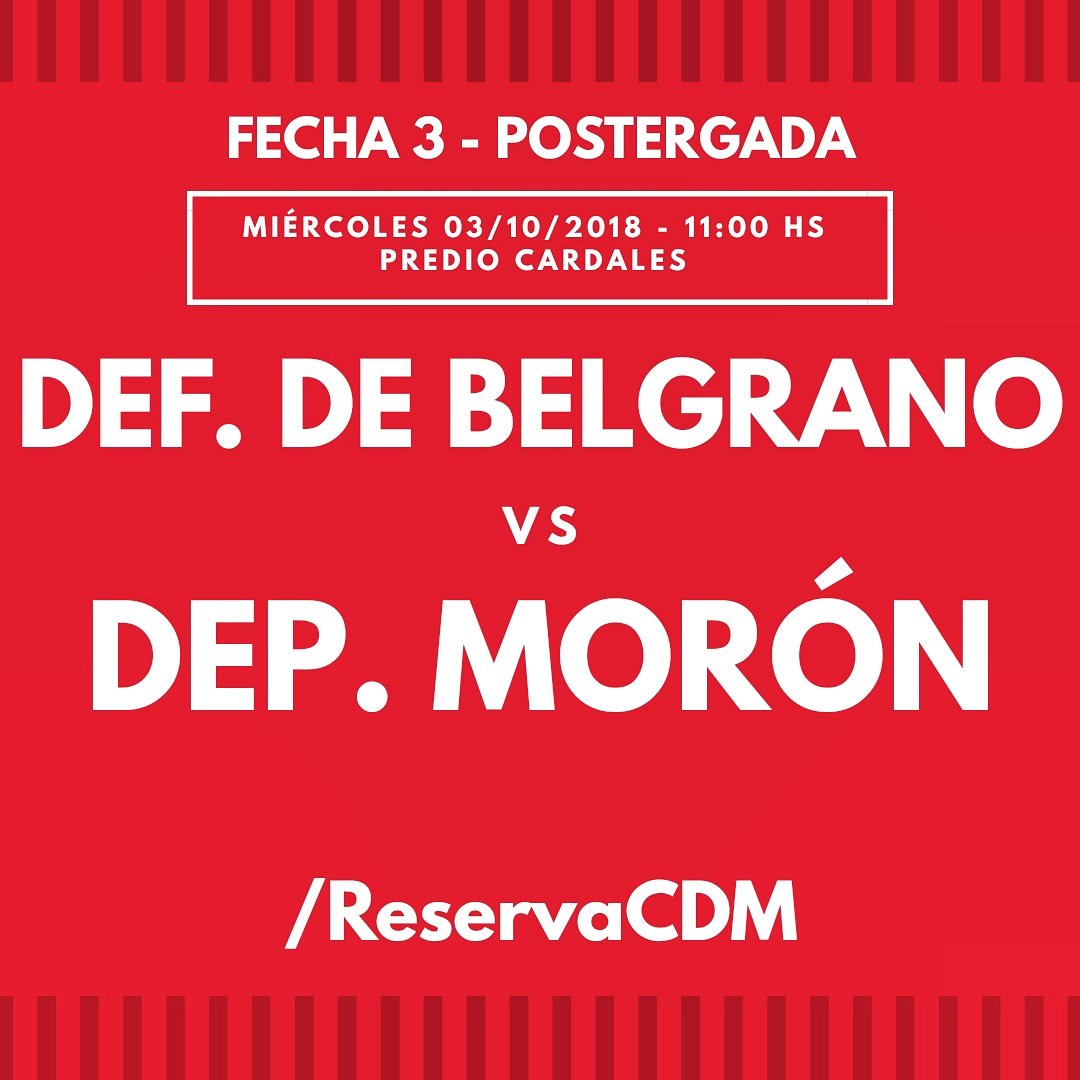 ReservaCDM's tweet photo. Mañana se disputará la fecha postergada ante Defensores de Belgrano
#Vamoslospibes 🐓 https://t.co/zdzfFkm7g7